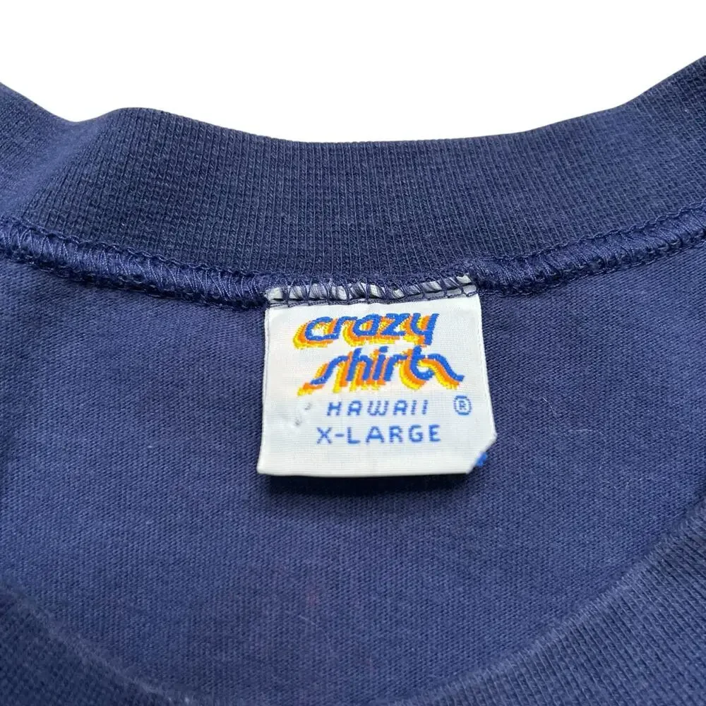Vintage Crazy Shirts Hawaii Blue Water Surfboards T-Shirt XL Made in USA Surf - Picture 3 of 11